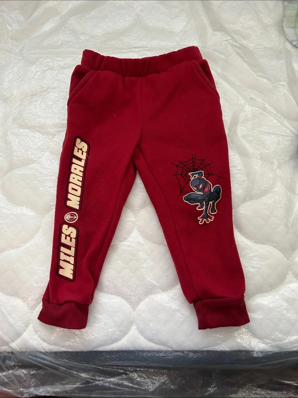 Spiderman Miles Morales Red Fleece Joggers for Kids